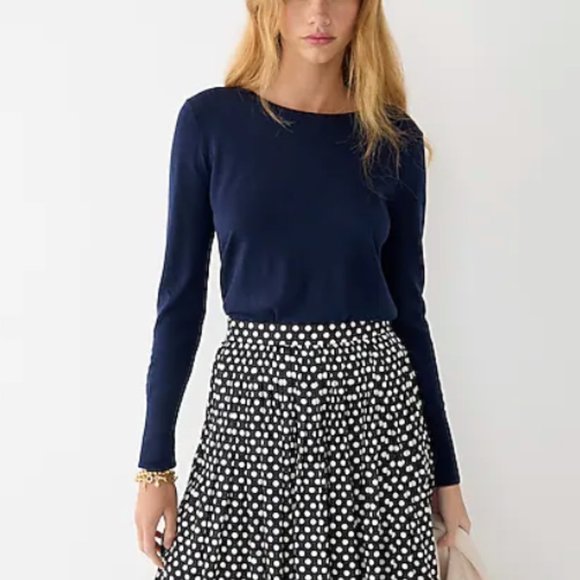 NEW NWT J. Crew Halle Crewneck Sweater Color: Navy - Picture 1 of 4